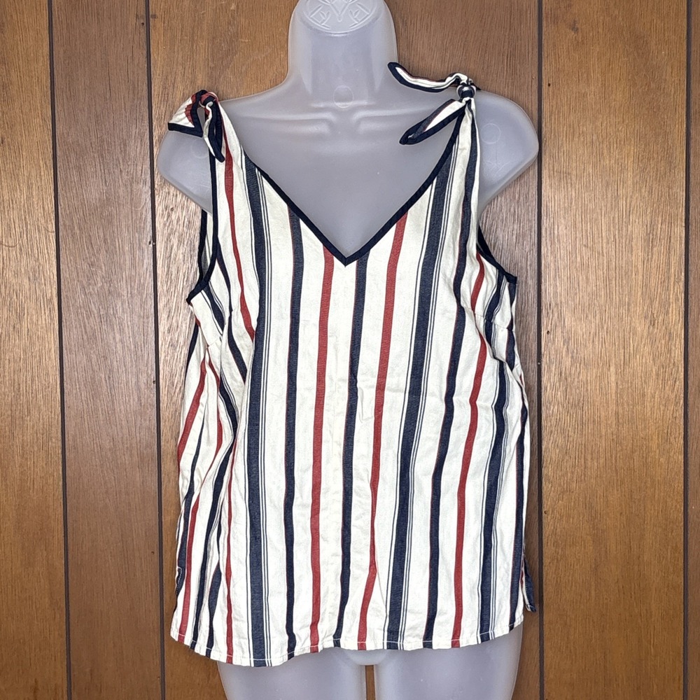 Madewell Tie-Strap‎ Tank Top XS Striped Boho Coastal Cottage  Western  Festival